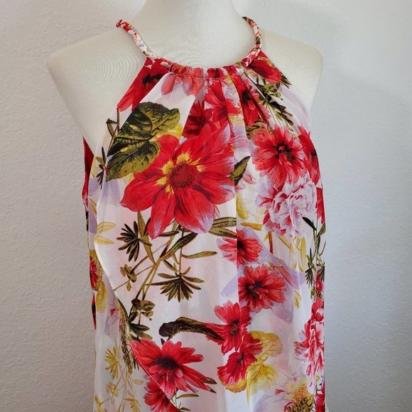NWT SLNY Draped Floral Rope Neck Mini Dress Size 26 - Picture 10 of 10